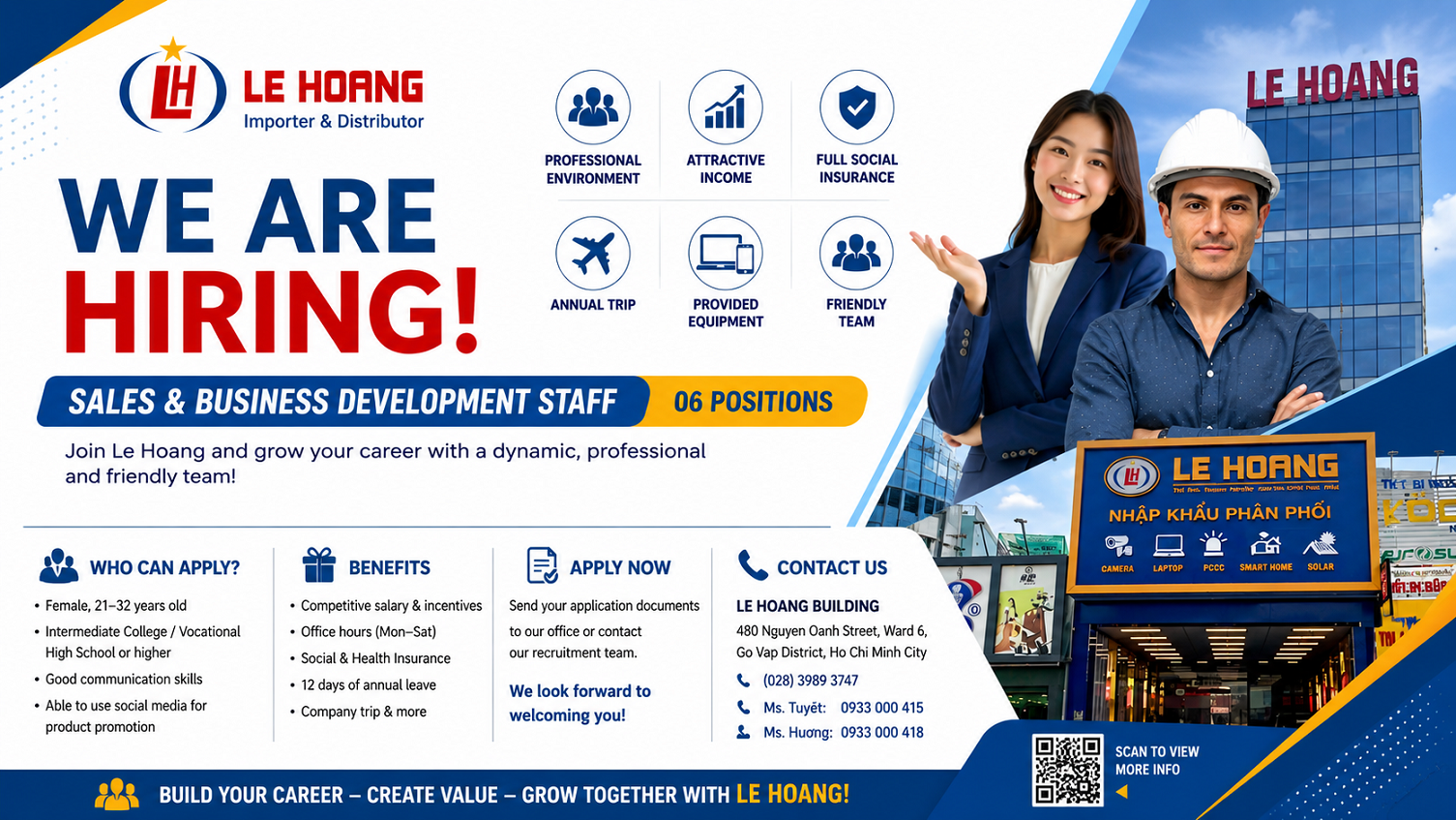 Recruitment Announcement – Sales & Business Development Staff (06 Positions)